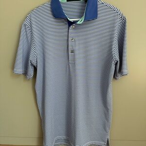 Greyson Blue and White Performance Polo Shirt
